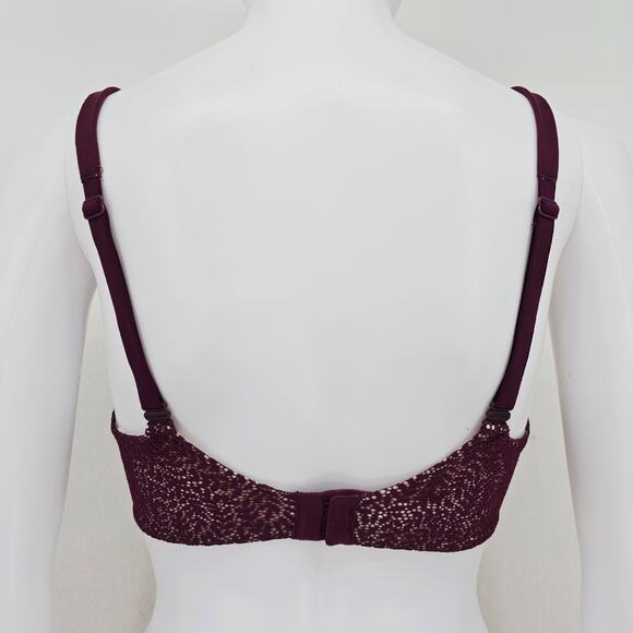 Victoria's Secret Perfect Shape Lace Bra Wine 32DDD - Picture 3 of 6